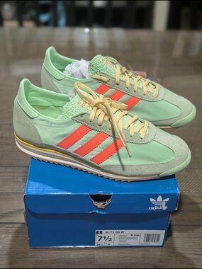 adidas SL 72 OG W Mint Green with Coral Stripes